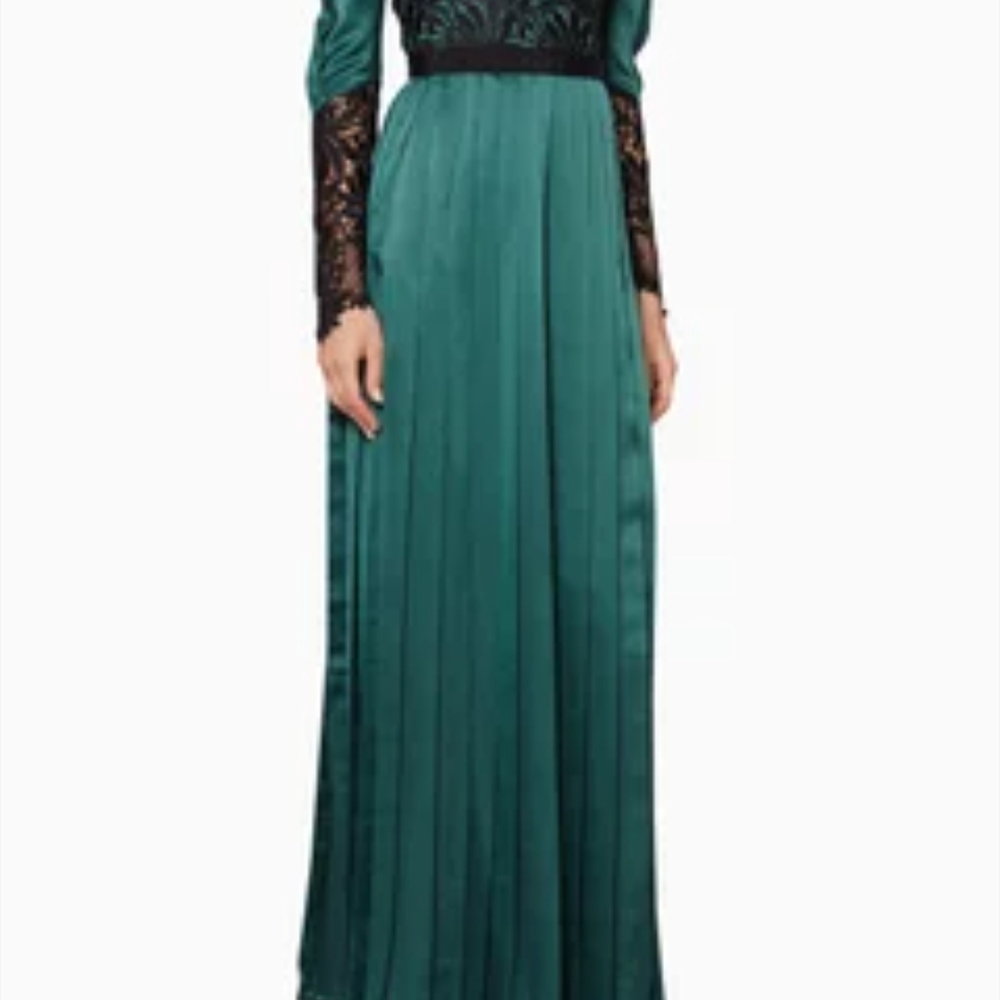 Self-Portrait Teal and Black Long Sleeve Dress - Picture 7 of 7